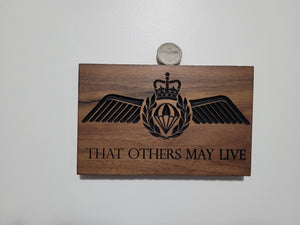 Wooden Live-Edge Para Rescue Plaque